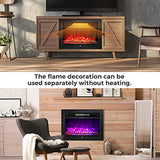 LDAILY 28" Electric Fireplace, Wall Mounted/Recessed, 3-Color Flame, 5 Brightness, 8H Timer & Remote Control, 750/1500W Freestanding Fireplace Insert Heater, Black (28.5 inches) LDAILY