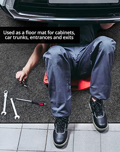 QWORK Oil Absorbing Pad Garage Floor Mats, Over Large 8.5' x 6' Reusable/Washable Oil Spill Mat Parking Mats, Protect Floor from Drips, Stainls, Spills & Splashes, Black, 1 Pack QWORK