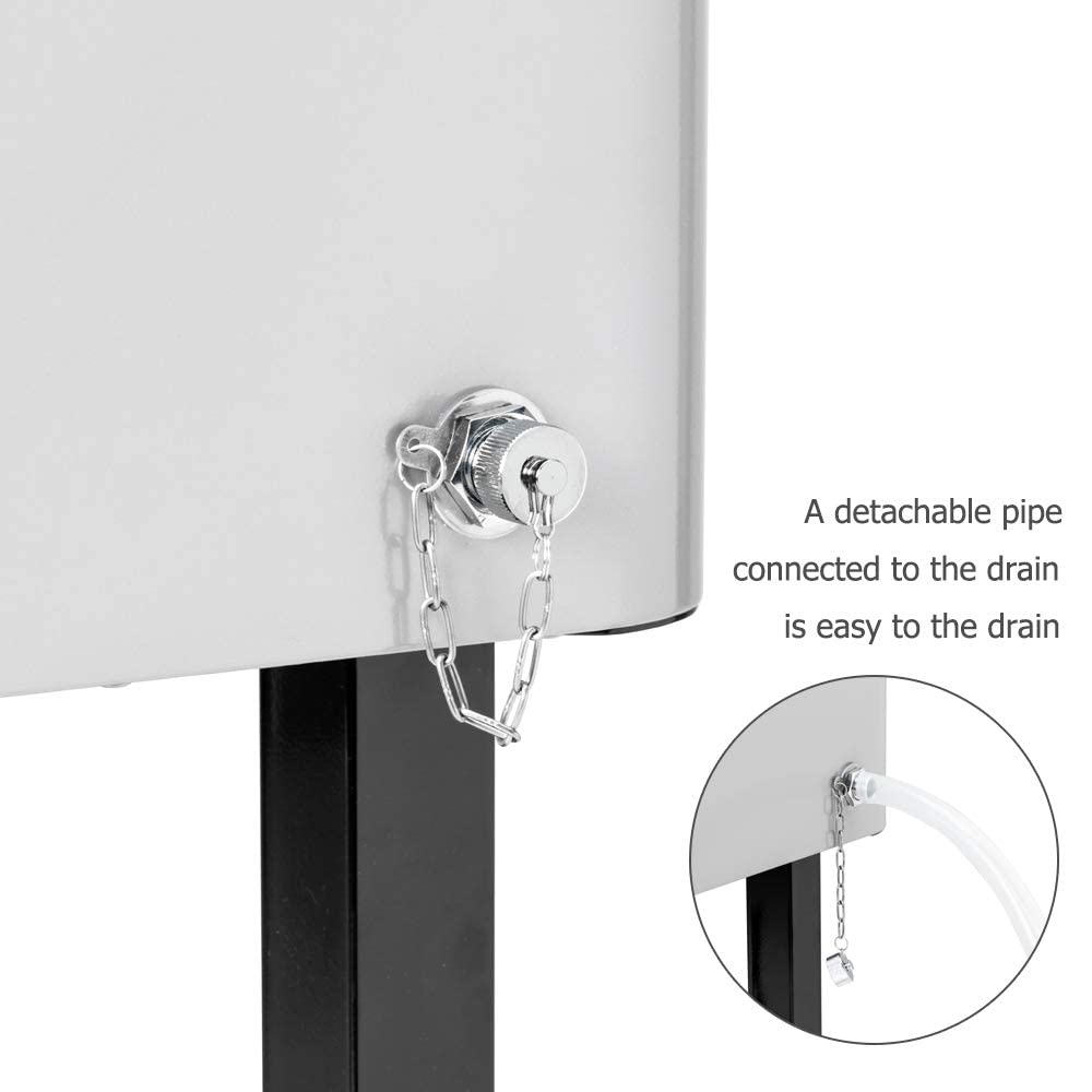 VINGLI 80 Quart Rolling Ice Chest, Portable Patio Party Bar Drink Cooler Cart, with Shelf, Beverage Pool with Bottle Opener,Grey VINGLI