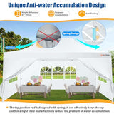 HOTEEL 10x15 Pop up Canopy Tent for Parties, Heavy Duty Easy Setup Tent with 4 Sidewalls, Outdoor Commercial Instant Gazebo for Wedding Event, with Roller Bag & Sand Bags, White(Hexagonal Frame) Hoteel