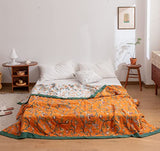 Scientific Sleep Vine Floral Blossom Senior Retro 100% Cotton Muslin Blanket Throw Cover for Bed Couch Sofa Cozy Soft Reversible Bedding Blanket Quilt Bedspread Coverlet Twin 60 in x 80 in Scientific Sleep