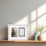 Pearhead Pet Pawprints Wall Picture Frame and Clay Impression Kit - DIY Clay Paw Print, Memorial Keepsake Frame for Cat and Dog, Ideal Home Decor Gift for Pet Owners, 4x6 Photo, Distressed White Pearhead