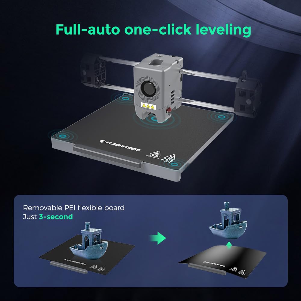 FLASHFORGE Adventurer 5M Pro 3D Pinter, 600mm/s High-Speed with 1 Click Fully Auto Printing Systerm, Quick Detachable 280°C Direct Extruder, Auxiliary Chamber Cooling, Remote Control, 220x220 - WoodArtSupply