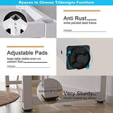 Tribesigns Modern Simple Computer Desk, 47 inch Office Desk Computer Table, Study Writing Study Desk for Home Office, White Tribesigns