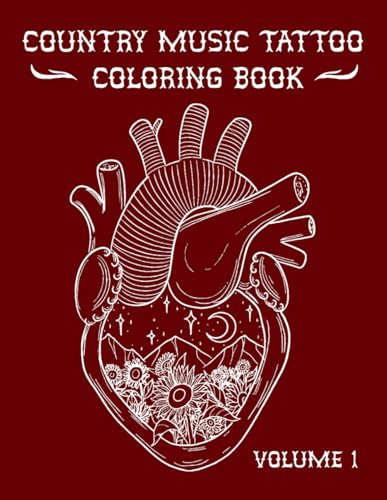 Country Music Tattoo Coloring Book Vol. 1 WoodArtSupply
