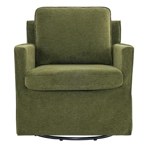 KISLOT Swivel Accent Chair Rocking Recliner 360 Degree Swivel Armchair Machine-Washable Cover for Nursery Living Room Bedroom