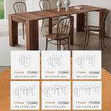 20"-118" Extendable Dining Table Console Table, Modern Large Dining Table for 2-14 People, Walnut Wood Kitchen Dining Room Table with Wood Legs, Farmhouse Extendable Console Table for Entryway Henf