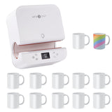 HTVRONT Auto Tumbler Heat Press Machine with 12pack Sublimation Mugs Blanks 11 oz HTVRONT