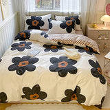 Pureant Black Sunflower Comforter Sets Twin Black and White Floral Bedding Comforters Cotton Women Girls Boho Black Botanical Quilts Large Flower Blankets Garden Adults Teens Bohemian Rustic Bedding Pureant