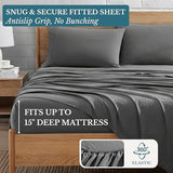 Casa Platino Luxury Bed Sheet Set – Ultra-Soft, Pre-Washed, Cozy and Breathable, 100% Brushed Premium Microfiber with Deep Pockets for a Secure Fit – Twin, Charcoal Casa Platino