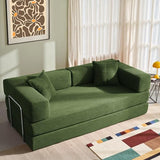 YINIX Foldable Sofa Bed, 78'' Folding Floor Couch, Compressed Convertable Sleeper Sofa, Memory Foam Couch with Pillow Back Support Armrest, 4-in-1 Futon Sofa Bed for Living Room, Green YINIX