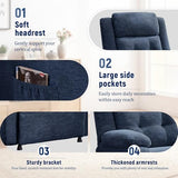 Korser Power Recliner Chair for Adults, Oversized Electric Recliner with Thickened Cushions, Chenille Fabric Reclining Chair for Living Room, Bedroom, Blue