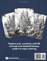 Fantasy Castles: Adult Coloring Book with 50 Amazingly Detailed Fantasy Castle Drawings Majosta