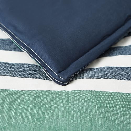 Nautica - Twin Comforter Set, Reversible Cotton Bedding with Matching Sham, Medium Weight for Year Round Use, Dorm Essentials, Oeko-Tex Certified (Dover Blue) Nautica