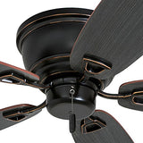 Honeywell Ceiling Fans Glen Alden, 52 inch Classic Flush Mount Indoor Ceiling Fan with No Light, Pull Chain, Quick-2-Hang Dual Finish Blades, Reversible Motor - 50516-01 (Oil Rubbed Bronze) Honeywell Ceiling Fans