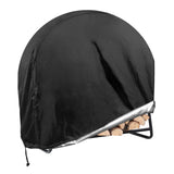Firewood Log Hoop Cover, Coolrunner 40 Inch Round Fire Wood Rack Cover Outdoor Waterproof Resistant Log Rack Cover Round Log Holder cover Fit for 30" 32" 36” 40 ” Hoop Rack (Black, 40”x24”x41”) Coolrunner