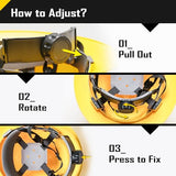 COOLJOB Full Brim Hard Hat, OSHA Construction Work Approved, HDPE Safety Helmet with 4 Point Adjustable Ratchet Suspension, Class E, G & C, Yellow COOLJOB