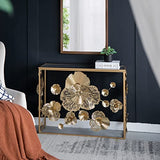 A&B Home Gold Console Table with Mirrored Glass Top - Mid Century Modern Console Table with Metal Frame for Living Room Entryway Foyer Hallway, 40" x 12" x 31" A & B Home