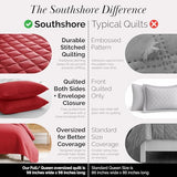 Southshore Fine Living, Inc. Full/Queen Quilt Bedding Set, Microfiber Quilts Queen Size, Coverlet, Stain & Pet Hair Resistant Bedding, Full Size Bedspread with 2 Pillow Shams, Chili Pepper Red Southshore Fine Living, Inc.