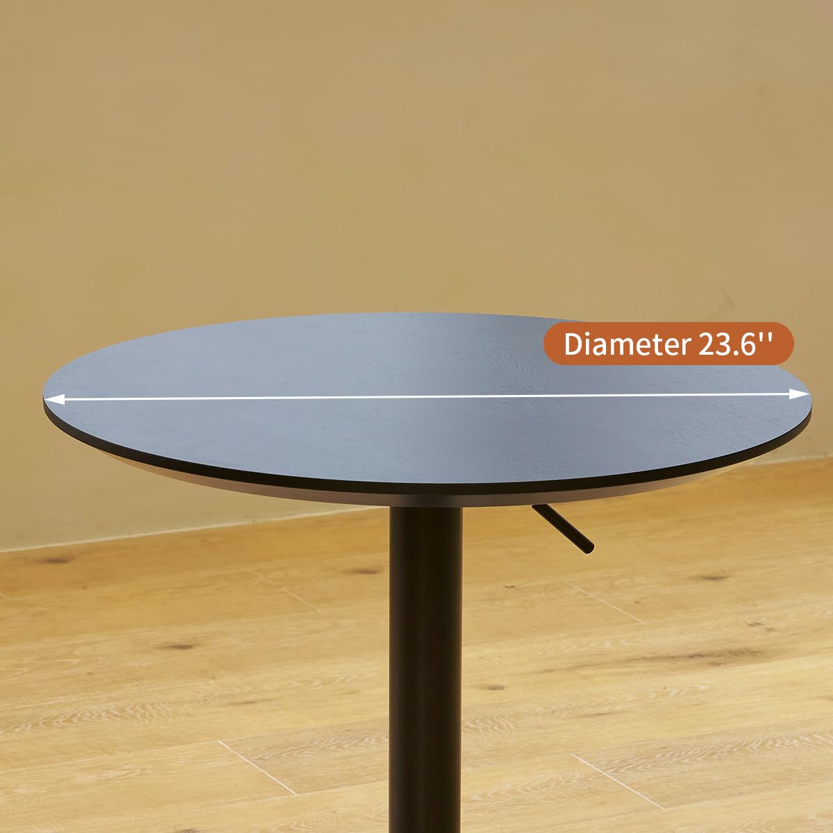 VAOZIURE Adjustable Bar Table, 360 Swivel Height with Aluminum Base for Dining, Bistro, or Home Use, Black VAOZIURE