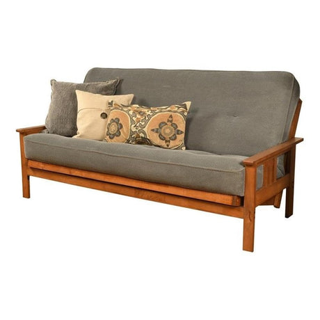 Kodiak Furniture 75" Traditional Full-Size Fabric Futon Mattress with Coil Hinged Innerspring Unit, Foam Construction, Tufted Cover, in Marmont Thunder Blue Finish, Frame not Inlcuded Kodiak Furniture