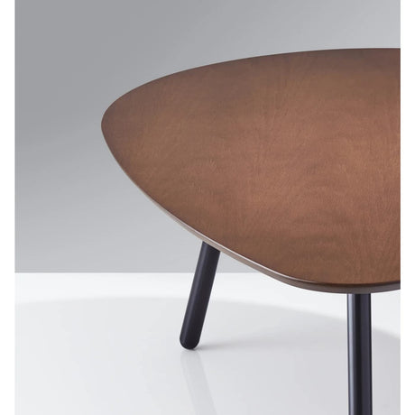 Adesso Set of Two Nesting Coffee Tables – Walnut Oak Veneer and Matte Black Metal Legs – Versatile Modern Accent Tables for Living Rooms, Apartments & Contemporary Homes Adesso