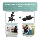 JupiterForce Portable Massage Chair Foldable Lightweight Tattoo Therapy Chair with Adjustable 4 Inches Thick Sponge Face Cradle for Client Spa Salon Massage with Carrying Bag (Black) JupiterForce