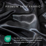 FreshCulture Satin Sheets Queen Size Bed Set- 4 Piece Luxury Soft Silky Queen Sheet Set, Similar to Silk Bed Sheets with 1 Deep Pocket Fitted Sheet, 1 Flat Sheet & 2 Pillowcases (Black) FreshCulture