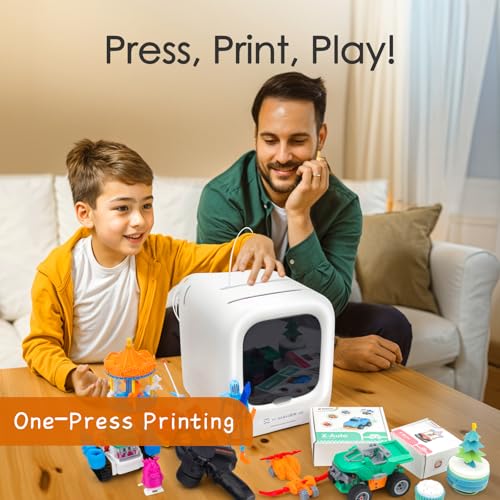 3D Printer for Kids, Beginner 3D Printer with 8 PLA Filament Set, Huge Toy Library & Modify, Wi-Fi & App Control, Create STEM Toys, High Precision 3D Printer W/ 15+ Mini 3D Design Module, X-Maker Joy AOSEED