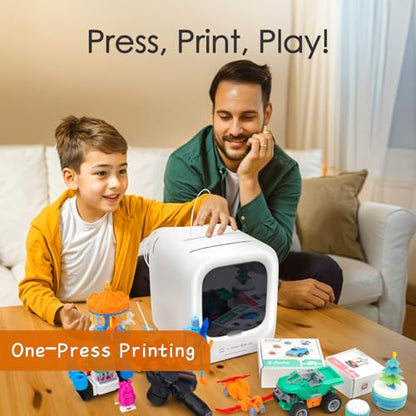 3D Printer for Kids, Beginner 3D Printer with 8 PLA Filament Set, Huge Toy Library & Modify, Wi-Fi & App Control, Create STEM Toys, High Precision 3D Printer W/ 15+ Mini 3D Design Module, X-M - WoodArtSupply