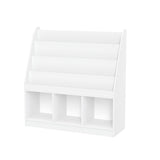 RiverRidge Kids 4 shelves Three Cubbies Bookrack, White (02-251), 11.81"D x 35"W x 36"H RiverRidge