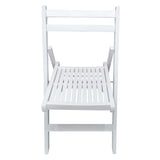 HomVent Set of 4 Slatted Wood Folding Chair, Fully Assembled Folding Chair Set Folding Event Chairs Wedding Chair Wooden Slatted Seat for Dining Room Kitchen Balcony Wedding Occasion Events (White) HomVent