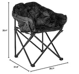 Urban Shop Sherpa Club Chair, Black 31.8D x 28.7W x 35.4H in Urban Lifestyle