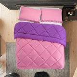Elegant Comfort Reversible 3-Piece Comforter Set All Season, Ultra Soft, Down Alternative Comforter, Twin, Pink/Purple Elegant Comfort