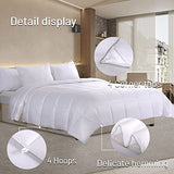 NEXHOME PRO Viscose from Bamboo Cooling Comforter, White Queen Lightweight Down Alternative Cool Natural Organic Duvet Insert, Summer Bedding Blenket Cool for Hot Sleepers,8 Corner Tabs(90"x 90") NEXHOME PRO
