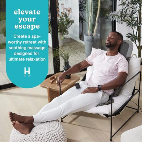 HoMedics Back Massager with Heat, Shiatsu Elite II Heated Neck and Back Massage Cushion. 3 Different Massage Styles and 3 Massage Zones. Comes with Controller and Chair Straps Homedics