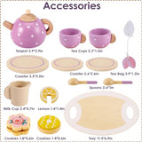 BUYGER Wooden Tea Party Set for Toddler Little Girls 3-5 with Teapot Tea Cup Set Wooden Play Food Toy Kitchen Accessories for Kids Girls Children Boys Toddler… Buyger