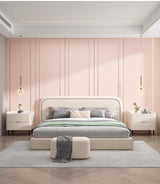 Modern Night Stand with Drawers, Simple Bedside Table, Household Solid Wood Rock Board Bedside Cabinet Storage Cabinet, Small Wood Bedside Cabinet, Bedside Storage Cabinet(Pink,40 * 40 * 46cm) VHBVDFC