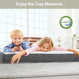 Tri Fold Memory Foam Foldable Mattress Single, 3 inch Folding Mattress for Guest Sleep. Portable Trifold Mat with Removable Washable Cover, Floor Sleeping Mat for Adult and Kid HUEIFY