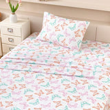 MICORAL Kids Twin Sheet Set Butterfly, 3 Pieces Sheets for Boys & Girls, Soft Printed Microfiber Bed Sheets, Deep Pocket Cozy Toddler Bedding Set MICORAL