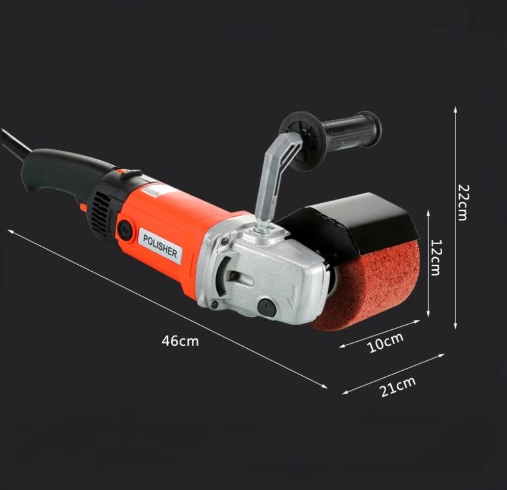 HaTur Electric Burnishing Polishing Machine Handheld Wheel Polisher Sander Wire Drawing Machine for Stainless Steel Metal Wood, 110 V 1400 W, 8 Speed Adjustable HaTur