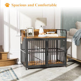 Amopatio 37" Dog Crates Furniture for Medium Dogs, Heavy Duty Dog kennel, Wood Dog Crate Table for Indoor Use, Brown(37" W×23.6" D×25.2" H) Amopatio