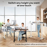 farexon Electric Standing Desk 55 x 24In with Charging Station, Adjustable Height Desk with Mouse Pad, 2 USB Ports & 3 Power Outlets, 4 Caster, 4 Preset Heights, 27''-46'' Lifting Range farexon