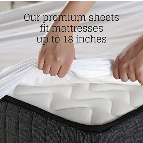 DTY Bedding Premium Silky Soft 100% Tencel Lyocell Derived from Eucalyptus 4-Piece Sheet Set, Oeko-TEX Certified, Queen - Soft White DTY