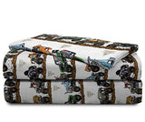 Jay franco Monster Jam Tracks 4 Piece Twin Bed Set - Includes Comforter & Sheet Set - Bedding Features Grave Digger & Megalodon - Super Soft Fade Resistant Microfiber (Official Monster Jam Product) Jay Franco
