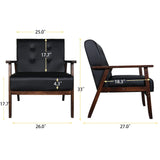 AODAILIHB Leather Sofa Couch Set 2 Accent Chairs & 1Loveseat Black Faux Leather Loveseats Mid Century Modern Office Couch for Small Space Waiting Room Living Room Furniture (3, Black) AODAILIHB