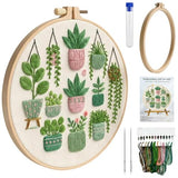 ZCXETP Needlepoint Kits for Beginners, Green Plant Pattern Embroidery Kit for Beginners, Beginner Embroidery Kit Suitable for Craft Enthusiasts and Gifting Occasions
