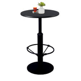 Diwhy Industrial Pub Table 23.6" Iron Round Desktop 37.4" Height Cast Iron Bar Table Black Diwhy