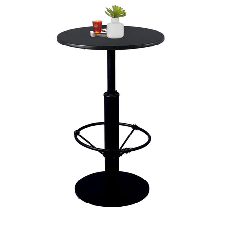 Diwhy Industrial Pub Table 23.6" Iron Round Desktop 37.4" Height Cast Iron Bar Table Black Diwhy