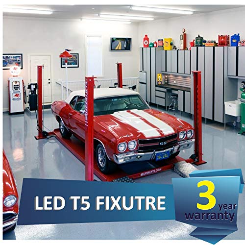 Barrina (Pack of 8) LED T5 Integrated Single Fixture, 4FT, 2200lm, 5000K, 20W, Utility Shop Light, Ceiling and Under Cabinet Light, ETL Listed, with Built-in ON/Off Switch Barrina